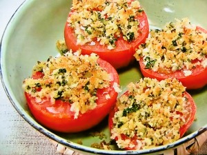 トマトのパン粉焼き