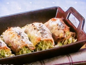 豚肉とキャベツのこんがりロール