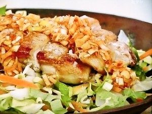 蒸し鶏のパリパリ焼き