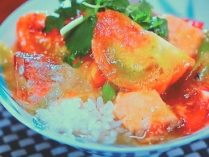 トマトとサケの冷汁