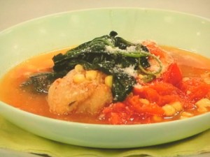 チキンに重ねて煮るだけ