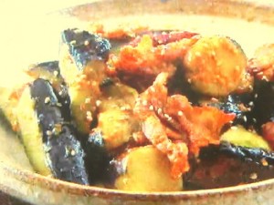 なすと豚肉のみそ炒め
