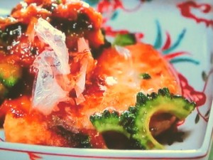ゴーヤーみそのメカジキのソテー