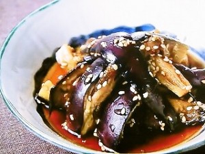 ゆでなすのごまじょうゆあえ