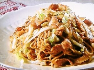 豚肉とキャベツの焼きそば