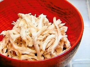 ささ身のにんにくじょうゆ焼き