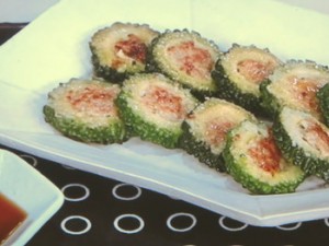 ゴーヤーの肉詰め焼き