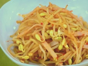 大豆もやしのピリ辛あえ