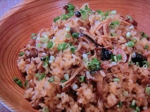 牛肉となめたけの炊き込みご飯