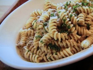 きのこペーストのパスタ