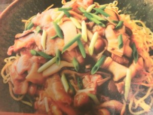 中国風きのこあんかけ焼きそば