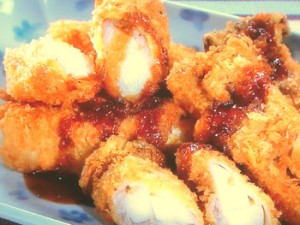 長芋ときのこの肉巻きフライ