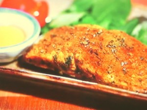 鮭のカレーハーブ焼き