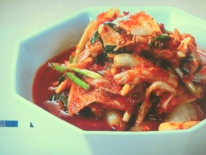 明太子で白菜キムチ