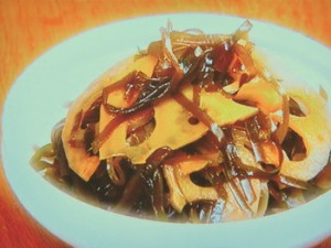 レンコンとすき昆布の煮物