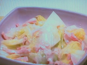 ロースハムと白菜の葛煮