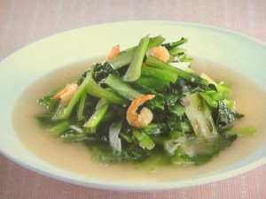 小松菜と干し海老の炒め煮