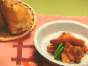 たけのこと豚バラの炊いたん