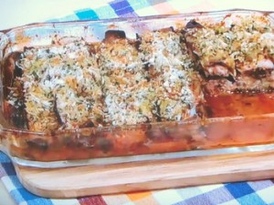 イワシとナスの重ね焼き