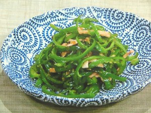 ピーマンのにんにく焼酎炒め
