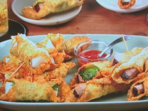 かつおといかのワンタン揚げ