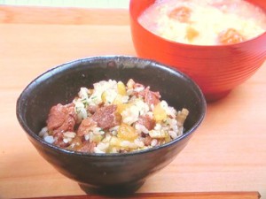 牛肉とセロリの混ぜごはん