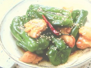 ピーマンと鶏肉の煮物