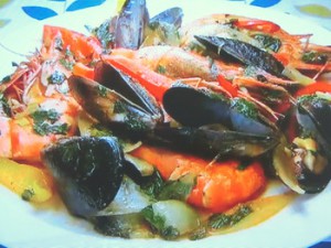 もこみち流 ムール貝とエビのチリ炒め