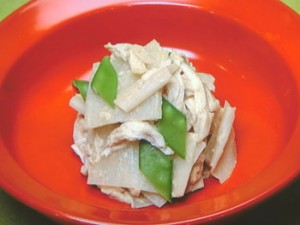 かんぴょうとささ身のごまあえ