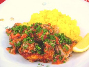 鶏もも肉のグリル 焼きトマトソース