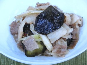 なすと豚肉の照り焼き