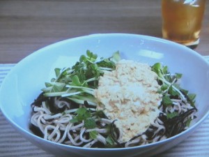 ひじきと大豆のぶっかけそば