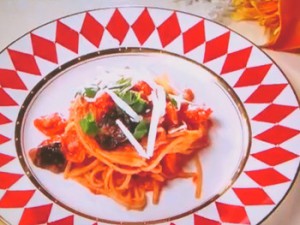 ナスとトマトのパスタ