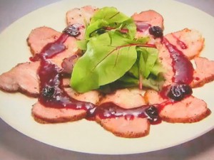 ポークのオーブン焼き~ブルーベリーソースで~