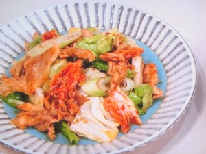 豚こまとキャベツのみそキムチ炒め