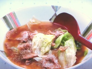 レタスと牛肉の煮込み