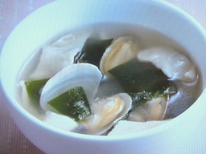 ささみとアサリのスープ