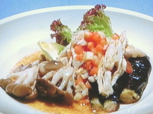 鶏肉となすのカレーマリネ