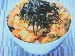 もこみち流 小エビとホタテのかき揚げ丼