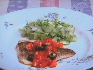いさきのソテー オリーブトマトソース