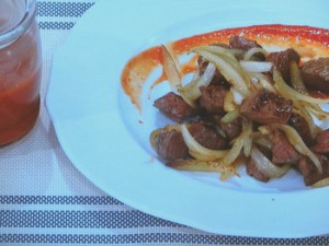 手づくりトマトケチャップで牛肉のスタミナ炒め