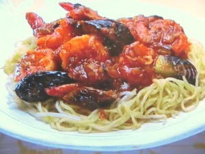 もこみち流 なすとエビチリソースの焼きそば