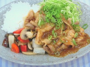 しょうが焼きと野菜炒めのプレート