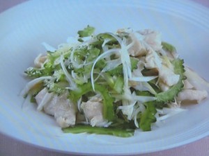 ゴーヤとささみの強火炒め