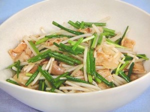 豚肉ともやしのからし炒め