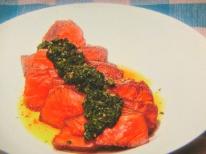 牛肉のフライパンローストハーブソース