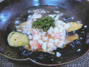 揚げなすのえびあんかけ