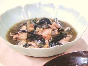 なすと鶏肉の煮びたし