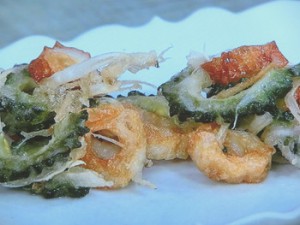 ゴーヤーとちくわのかき揚げ