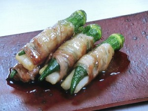オクラの豚バラ巻き